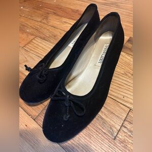 Sam & Libby Black Velvet Ballet FlatsWith Bows Size 8 1/2M Sophisticated Look